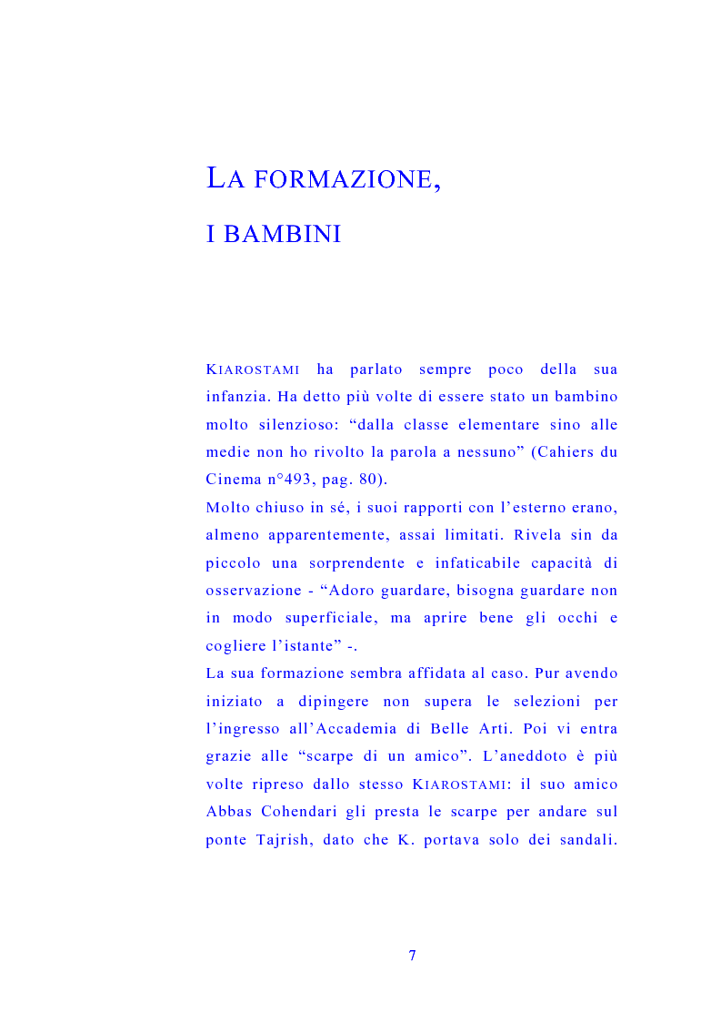 Anteprima della tesi: Il cinema di Abbas Kiarostami, Pagina 6