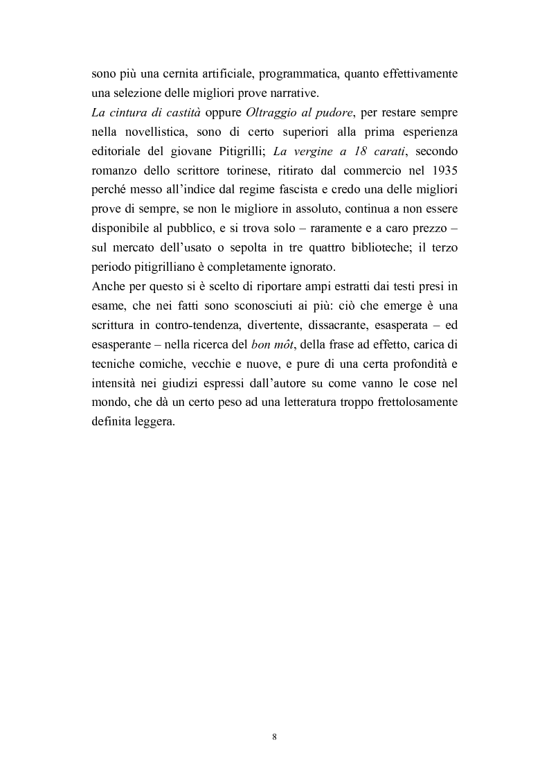 Anteprima della tesi: A onor del vero. Pitigrilli: scrittore anti sublime. Viaggio nella vita e nelle opere di un autore controverso, Pagina 8