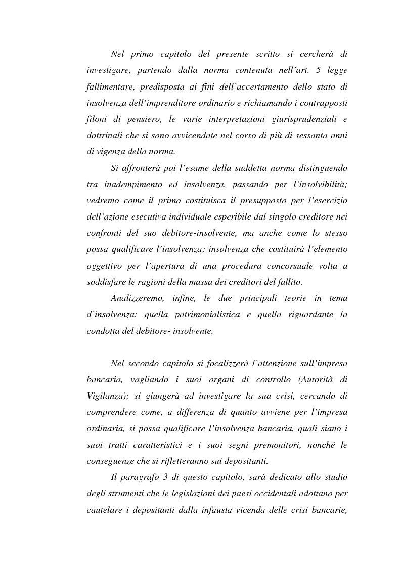Anteprima della tesi: L'Insolvenza dell'Ente Creditizio: Peculiarità e Specificità rispetto all'Insolvenza dell'Imprenditore Ordinario, Pagina 2