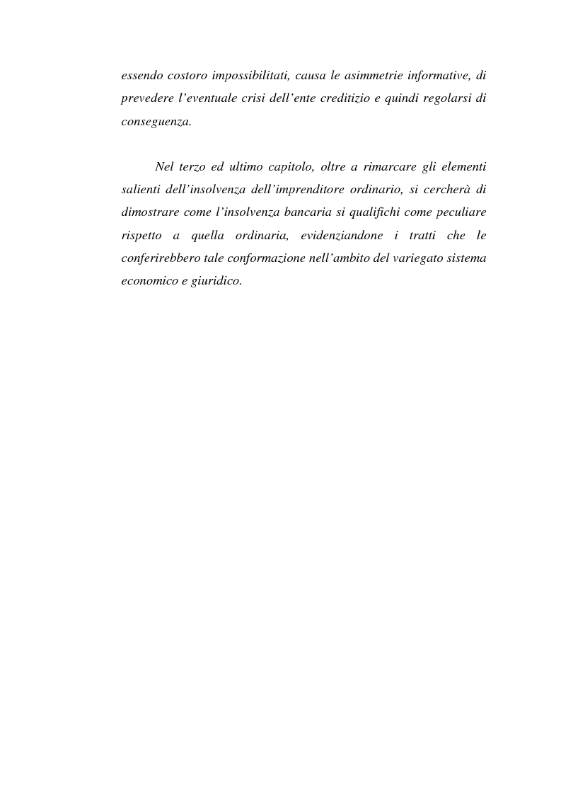Anteprima della tesi: L'Insolvenza dell'Ente Creditizio: Peculiarità e Specificità rispetto all'Insolvenza dell'Imprenditore Ordinario, Pagina 3