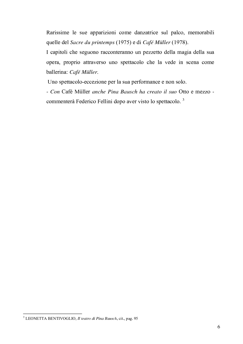 Anteprima della tesi: Café Muller di Pina Bausch. Analisi critica, Pagina 4