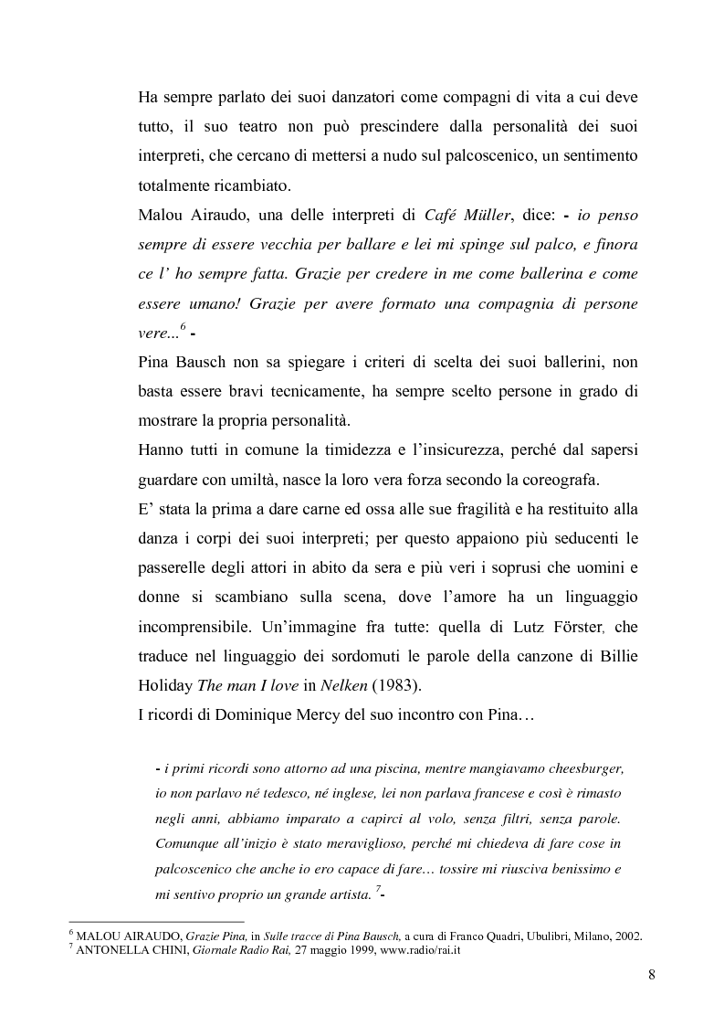 Anteprima della tesi: Café Muller di Pina Bausch. Analisi critica, Pagina 6