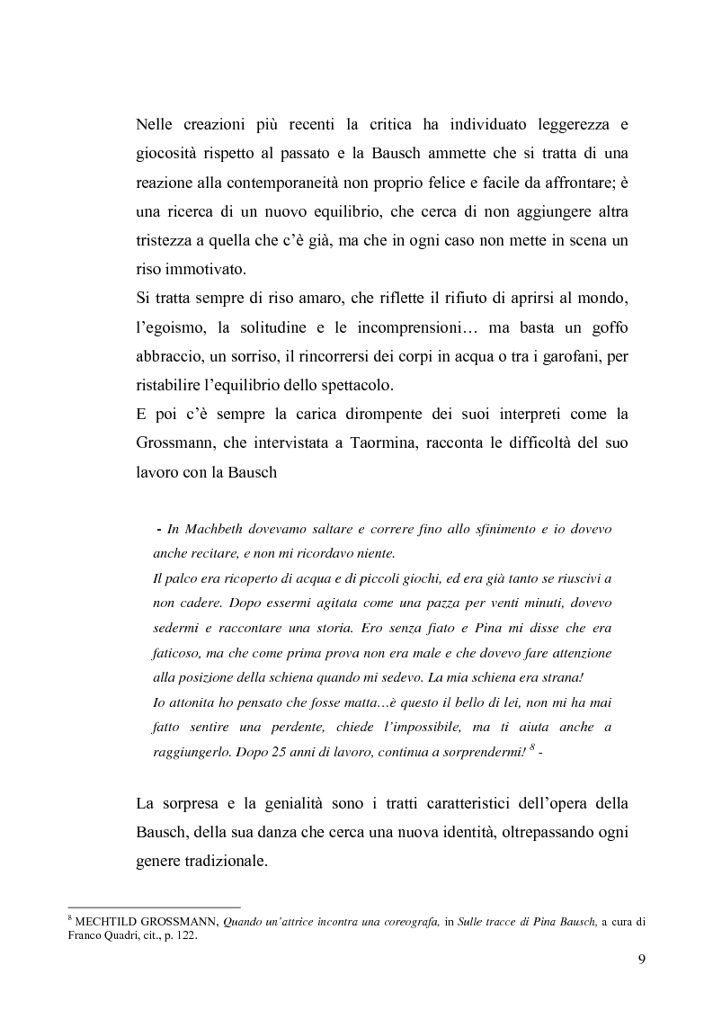 Anteprima della tesi: Café Muller di Pina Bausch. Analisi critica, Pagina 7