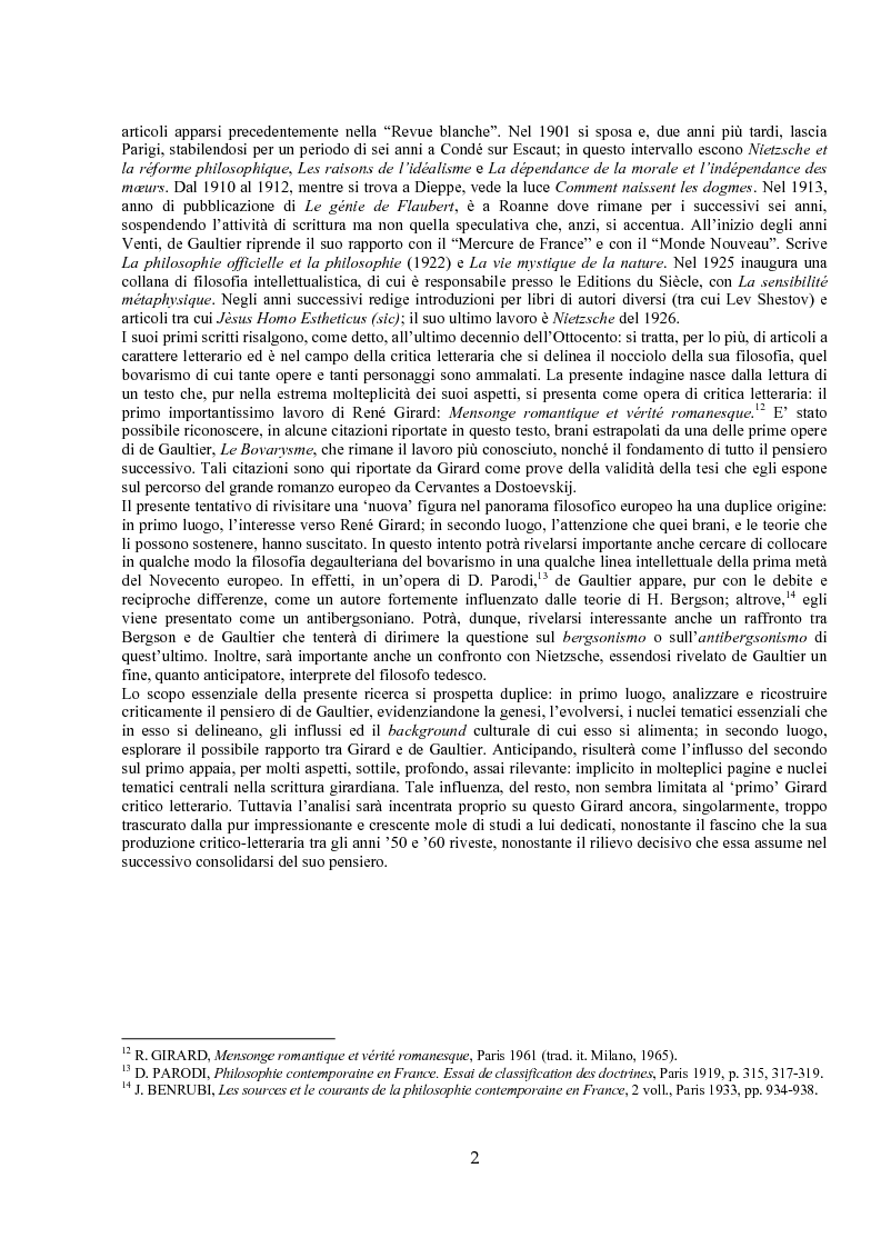 Anteprima della tesi: Jules de Gaultier : la filosofia del bovarismo. Un philosophe nouveau nella cultura francese del primo Novecento, Pagina 2