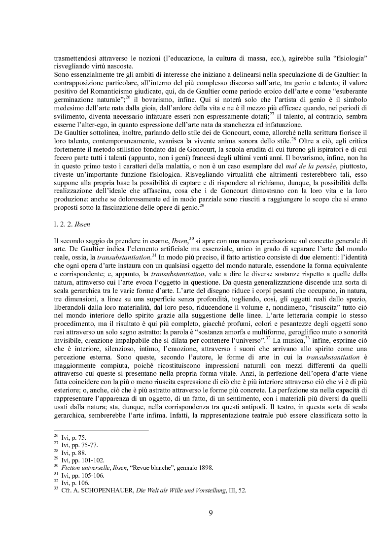 Anteprima della tesi: Jules de Gaultier : la filosofia del bovarismo. Un philosophe nouveau nella cultura francese del primo Novecento, Pagina 9