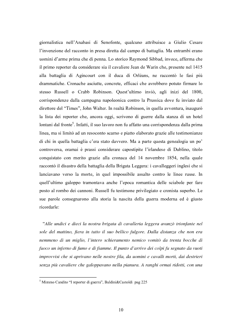 Anteprima della tesi: Professione reporter di guerra: da Russell ad Al-Jazeera storie, analisi ed evoluzione di un mestiere difficile, Pagina 10