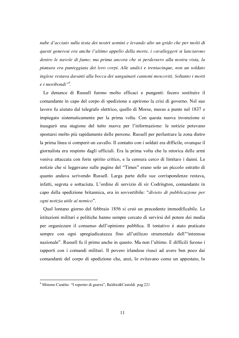 Anteprima della tesi: Professione reporter di guerra: da Russell ad Al-Jazeera storie, analisi ed evoluzione di un mestiere difficile, Pagina 11