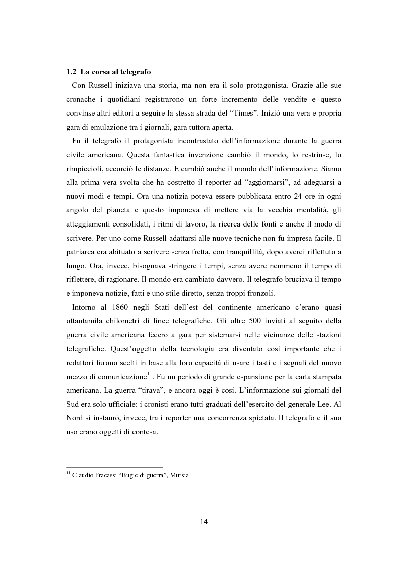 Anteprima della tesi: Professione reporter di guerra: da Russell ad Al-Jazeera storie, analisi ed evoluzione di un mestiere difficile, Pagina 14