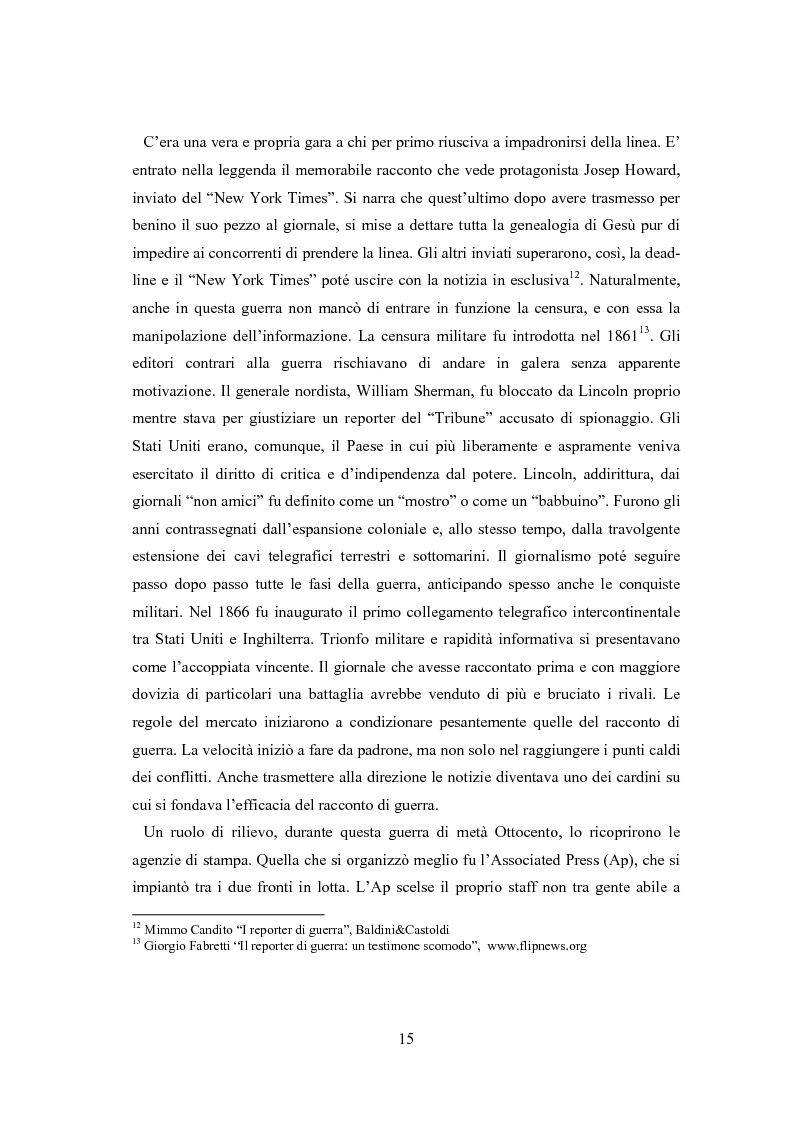 Anteprima della tesi: Professione reporter di guerra: da Russell ad Al-Jazeera storie, analisi ed evoluzione di un mestiere difficile, Pagina 15