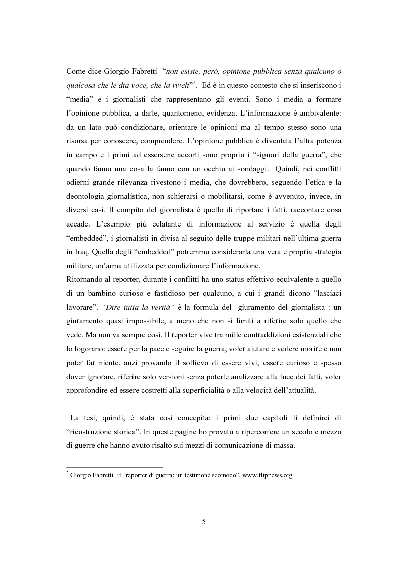 Anteprima della tesi: Professione reporter di guerra: da Russell ad Al-Jazeera storie, analisi ed evoluzione di un mestiere difficile, Pagina 5