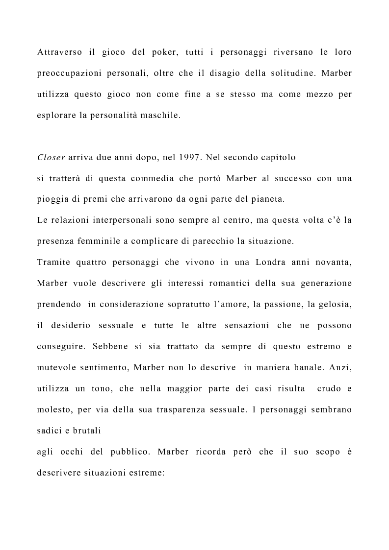 Anteprima della tesi: Il teatro di Patrick Marber, Pagina 3