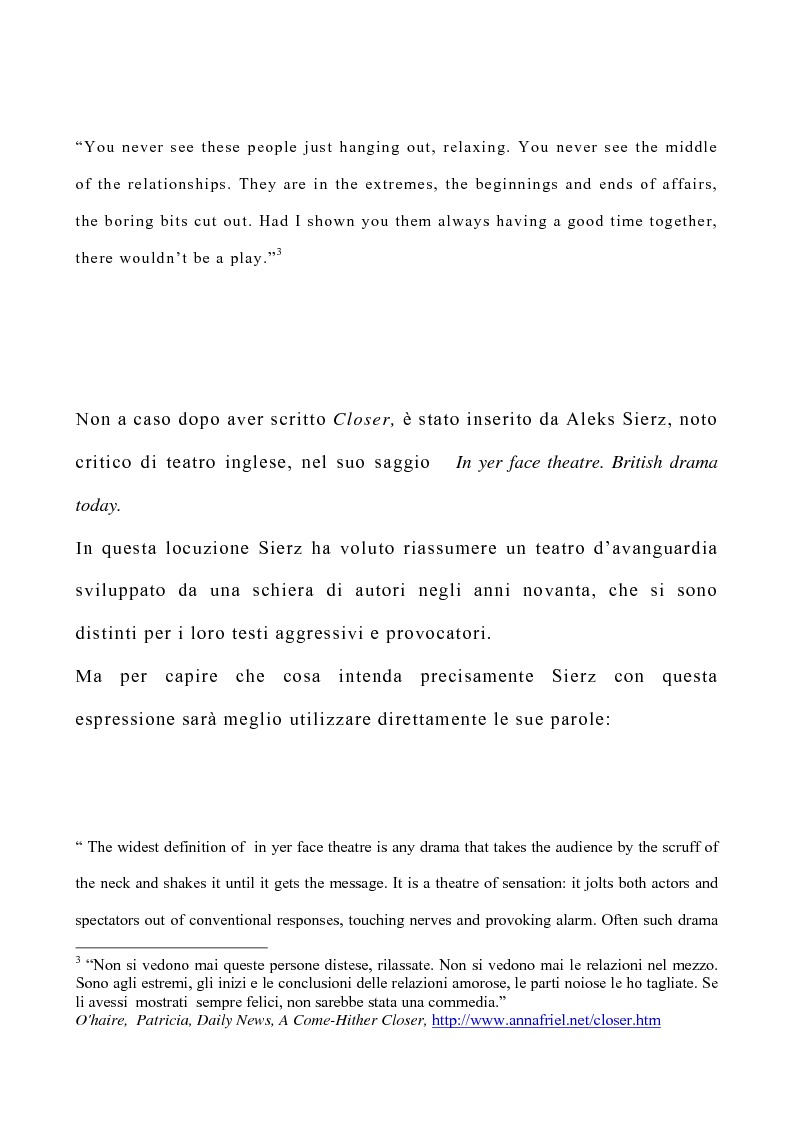 Anteprima della tesi: Il teatro di Patrick Marber, Pagina 4