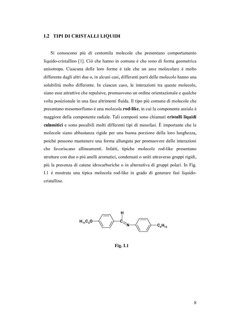 Anteprima della tesi: Sintesi e Caratterizzazione Mediante Diffrattometria a Raggi X su Polveri Cristalline a Temperatura Variabile di Nuovi Materiali Liquido-Cristallini, Pagina 3