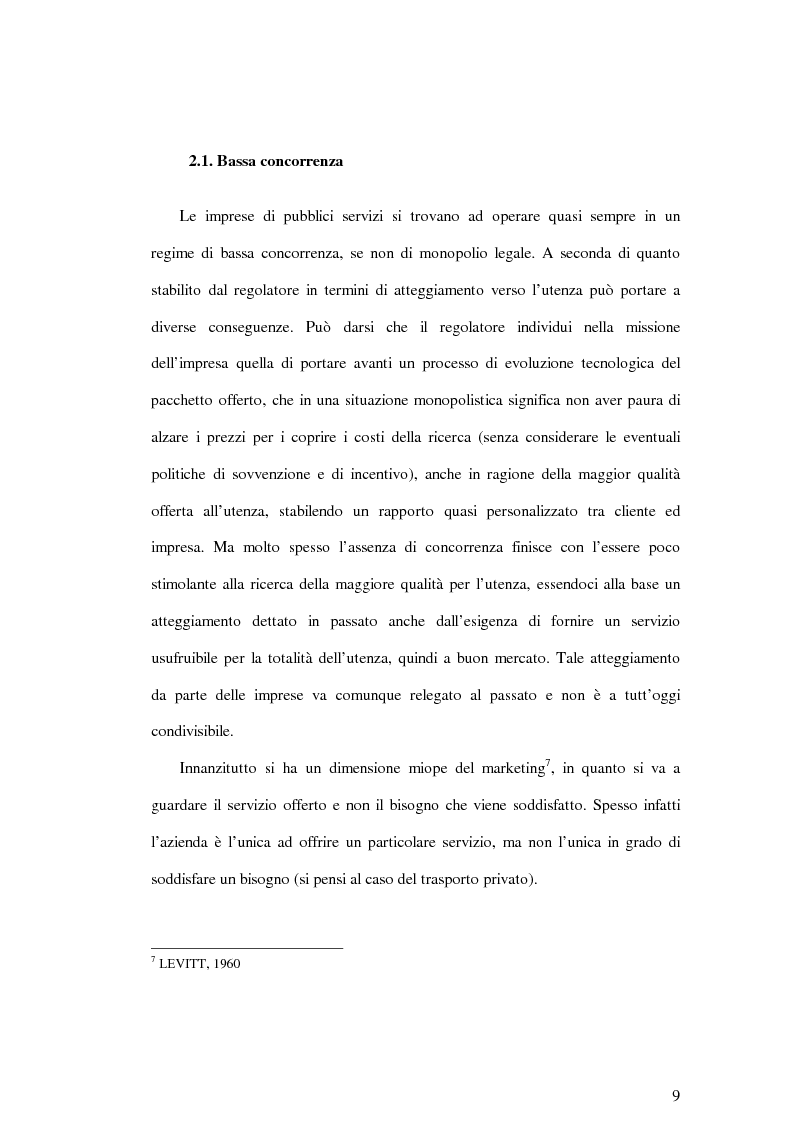 Anteprima della tesi: La soddisfazione del consumatore nelle imprese di pubblici servizi: il caso dei trasporti, Pagina 9