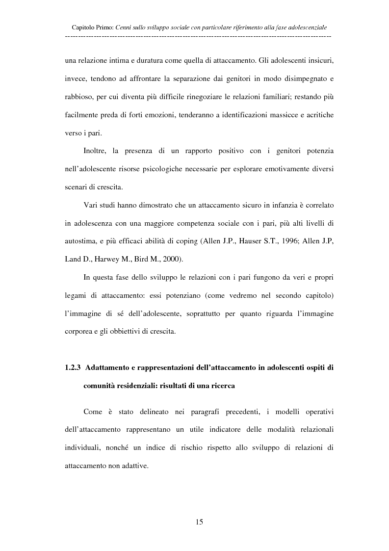 Anteprima della tesi: Adolescenti allontanati dalla famiglia: tra disagio e capacità di ''resilienza'', Pagina 15