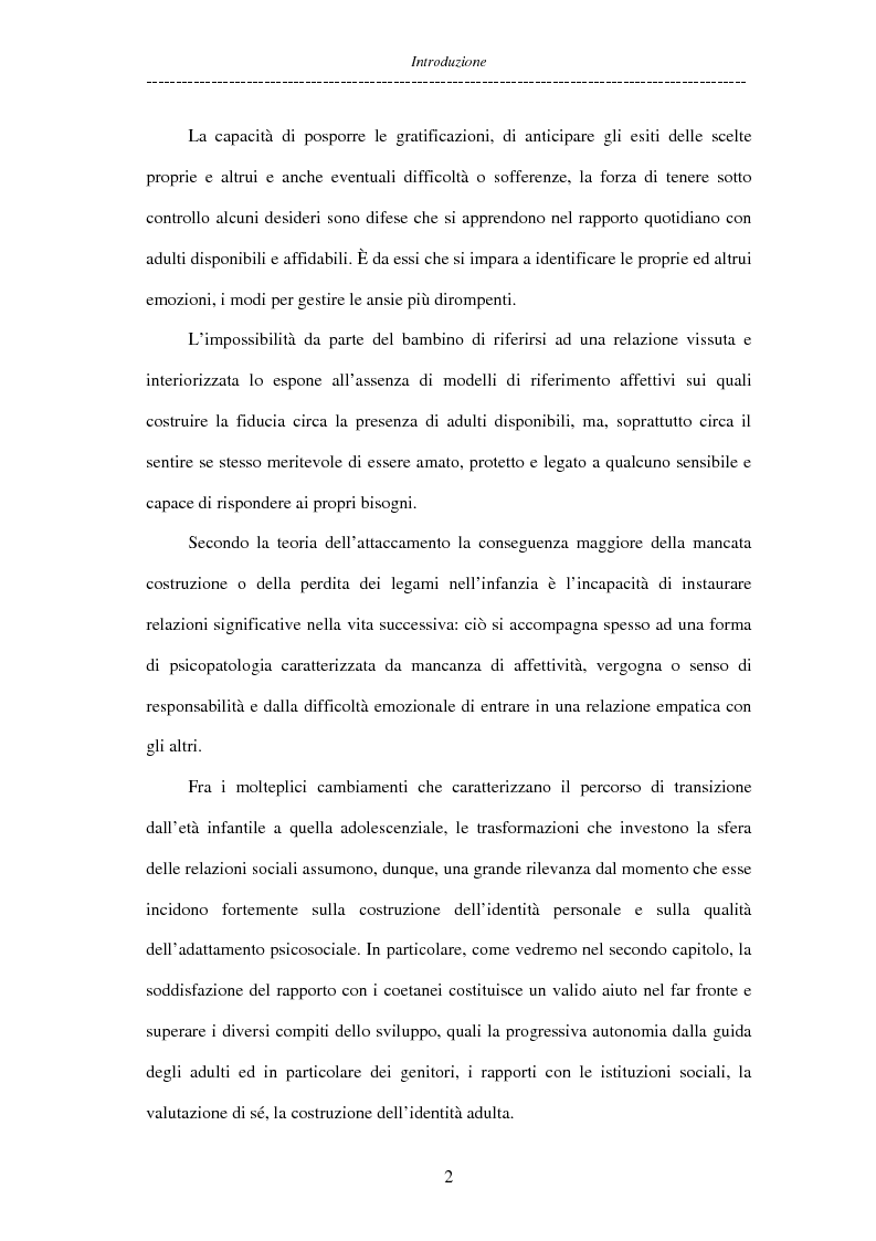 Anteprima della tesi: Adolescenti allontanati dalla famiglia: tra disagio e capacità di ''resilienza'', Pagina 2
