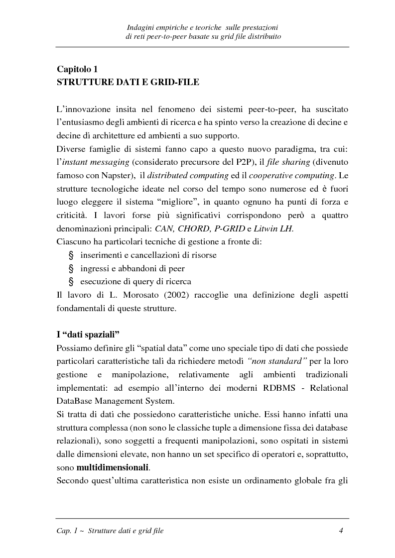 Anteprima della tesi: Indagini empiriche e teoriche sulle prestazioni di reti peer-to-peer basate su grid-file distribuito, Pagina 3