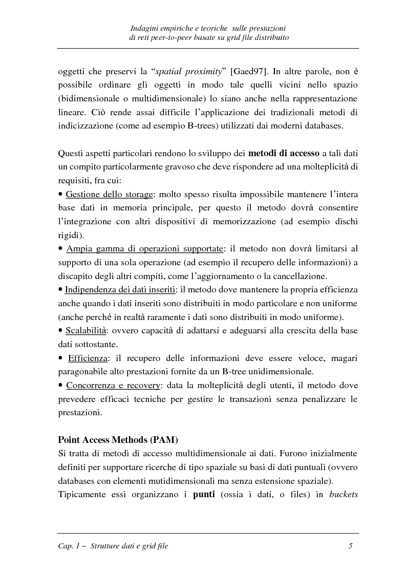 Anteprima della tesi: Indagini empiriche e teoriche sulle prestazioni di reti peer-to-peer basate su grid-file distribuito, Pagina 4