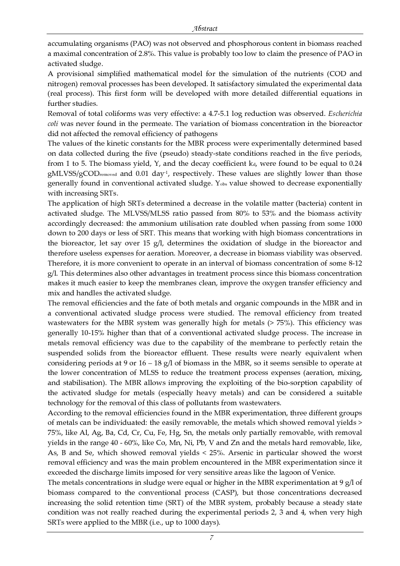 Anteprima della tesi: Rimozione di nutrienti e microinquinanti attraverso un processo a fanghi attivi assistito da membrana e carboni attivi, Pagina 2