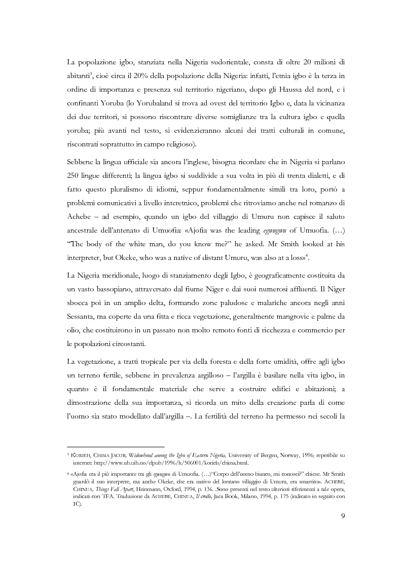Anteprima della tesi: Chi conosce il domani? Il mondo Igbo attraverso Chinua Achebe, Pagina 4