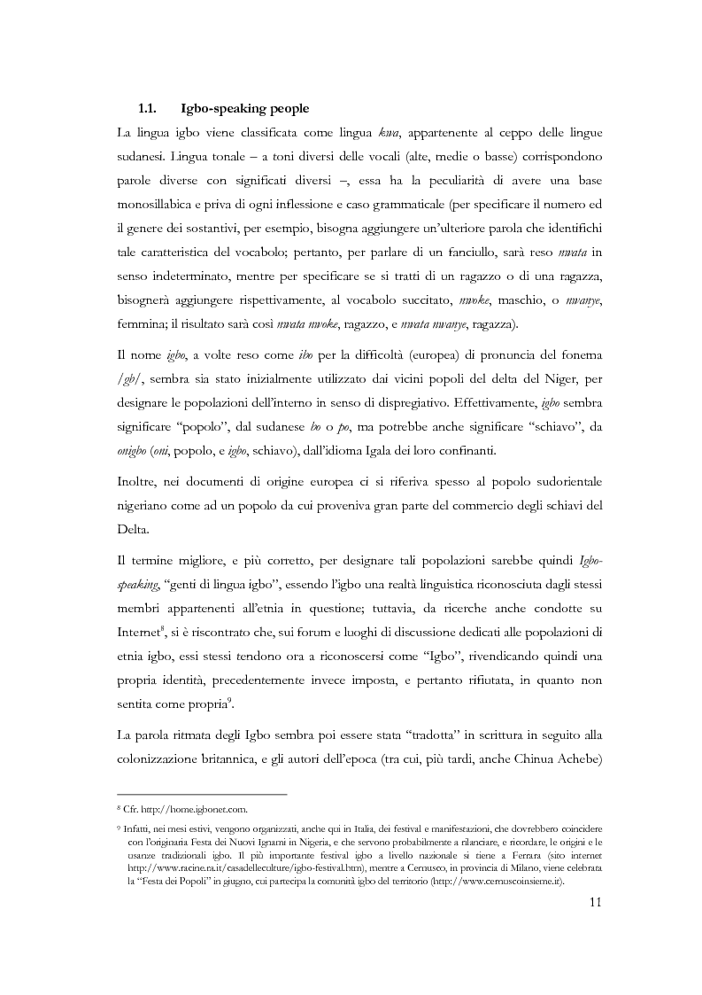 Anteprima della tesi: Chi conosce il domani? Il mondo Igbo attraverso Chinua Achebe, Pagina 6