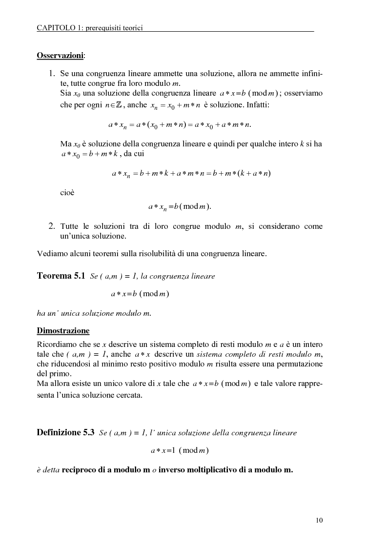 Anteprima della tesi: Il test di primalità di Miller-Rabin e il metodo crittografico di ElGamal, Pagina 10