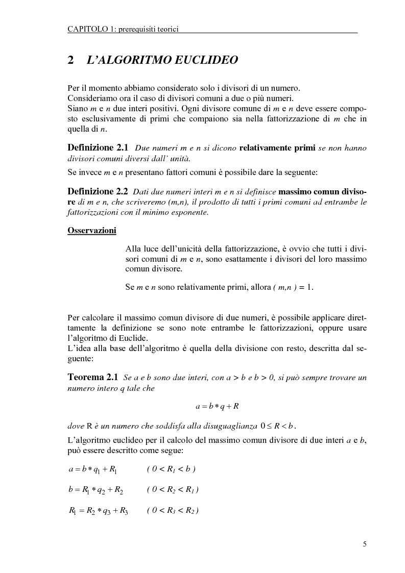 Anteprima della tesi: Il test di primalità di Miller-Rabin e il metodo crittografico di ElGamal, Pagina 5