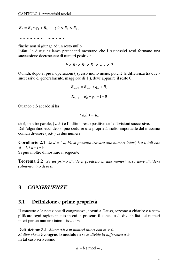 Anteprima della tesi: Il test di primalità di Miller-Rabin e il metodo crittografico di ElGamal, Pagina 6