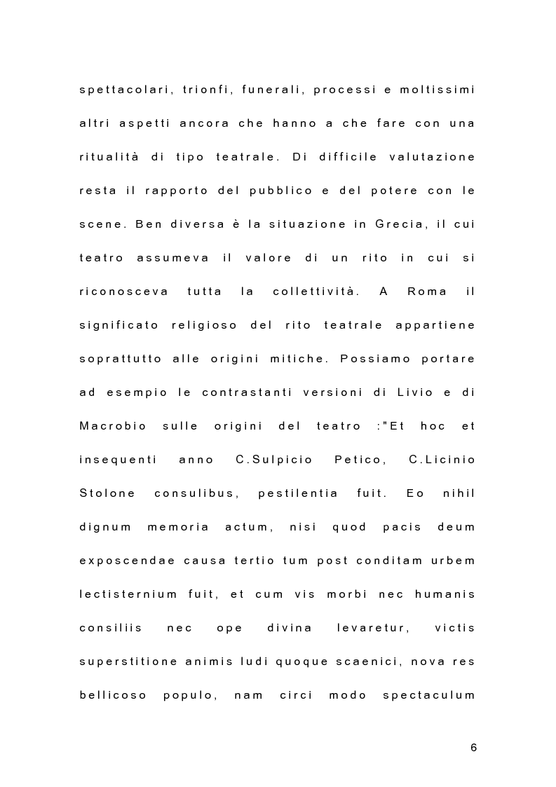 Anteprima della tesi: Il teatro dell'antica Roma alle origini del teatro moderno, Pagina 5