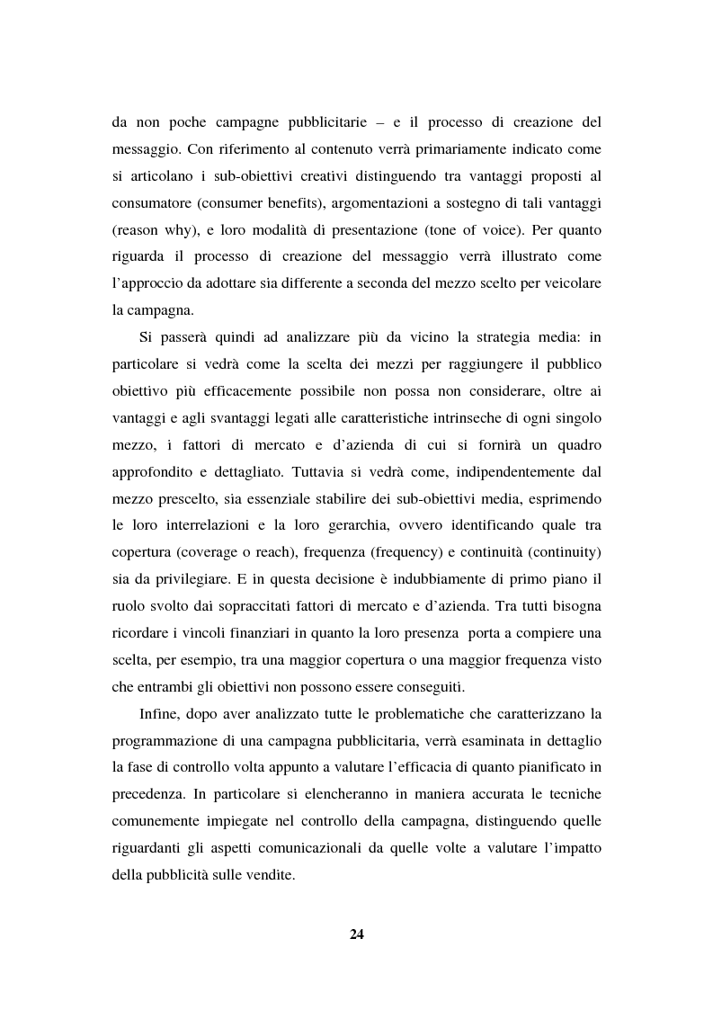 Anteprima della tesi: La programmazione e il controllo di una campagna pubblicitaria, Pagina 3