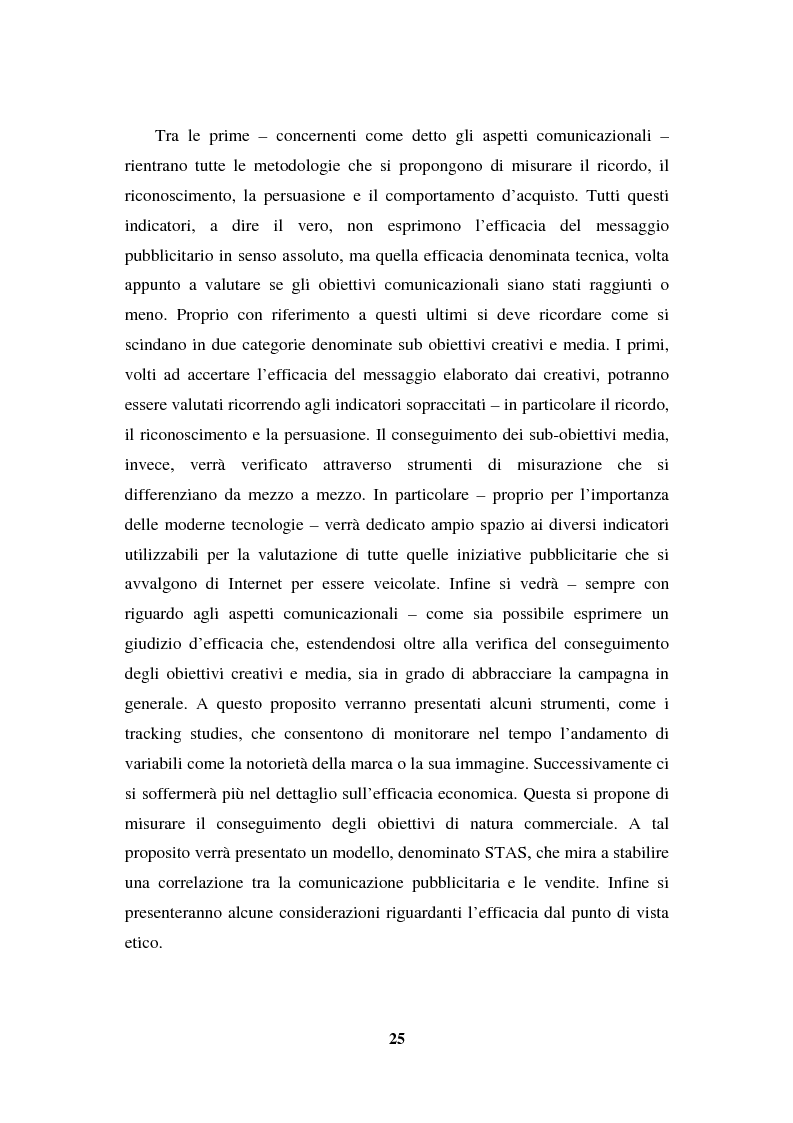 Anteprima della tesi: La programmazione e il controllo di una campagna pubblicitaria, Pagina 4