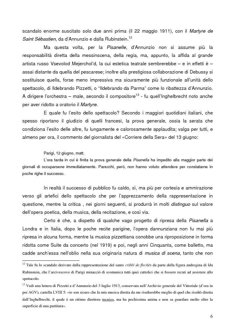Anteprima della tesi: "La tragédienne du silence". Ida Rubinstein e le musiche di scena per "La Pisanelle" di Gabriele d'Annunzio, Pagina 6