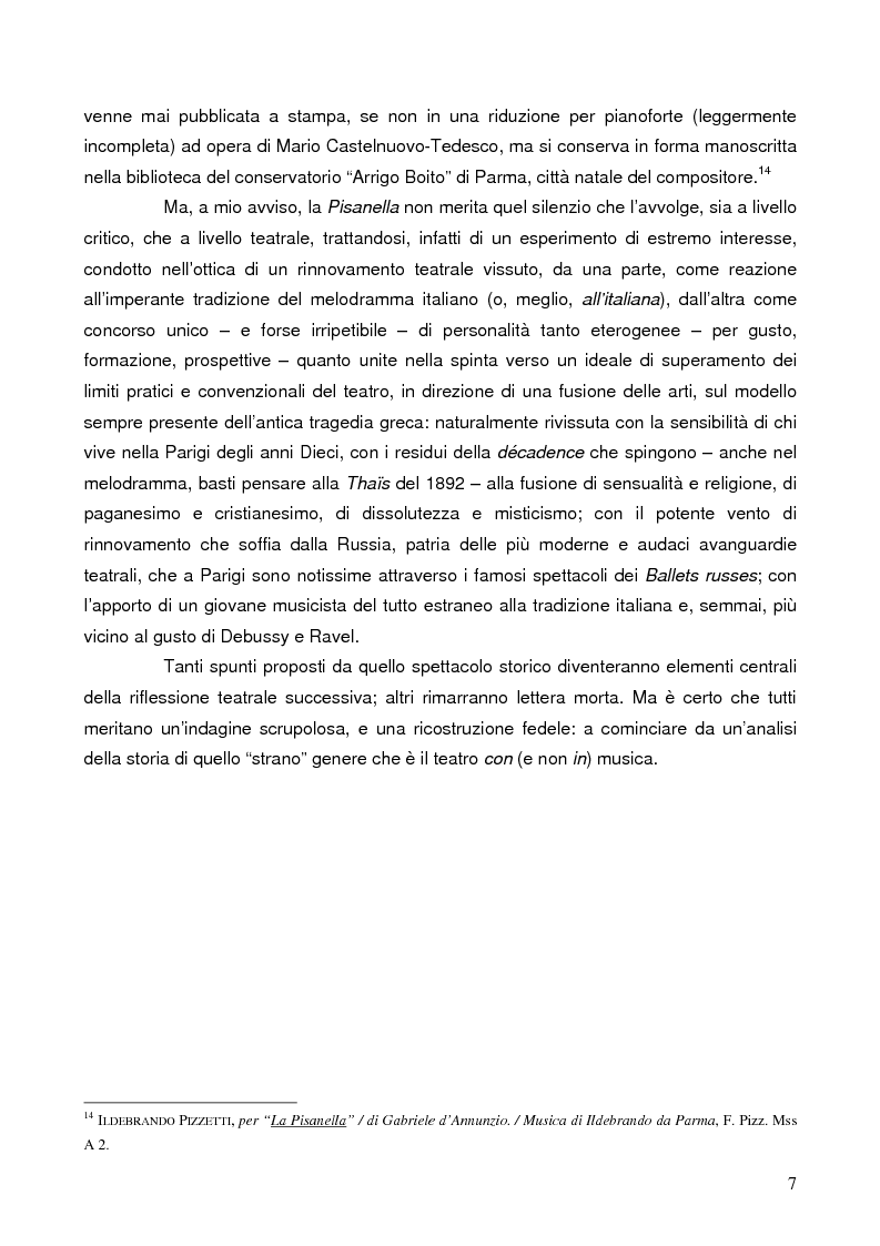 Anteprima della tesi: "La tragédienne du silence". Ida Rubinstein e le musiche di scena per "La Pisanelle" di Gabriele d'Annunzio, Pagina 7