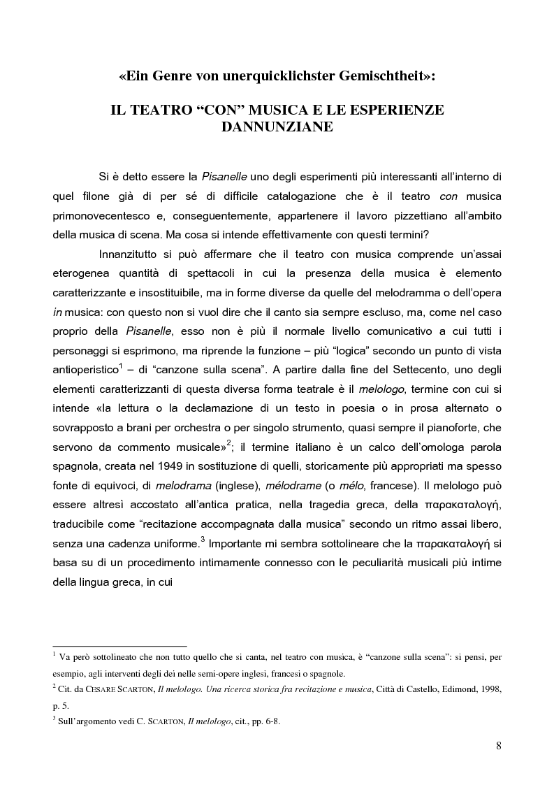 Anteprima della tesi: "La tragédienne du silence". Ida Rubinstein e le musiche di scena per "La Pisanelle" di Gabriele d'Annunzio, Pagina 8