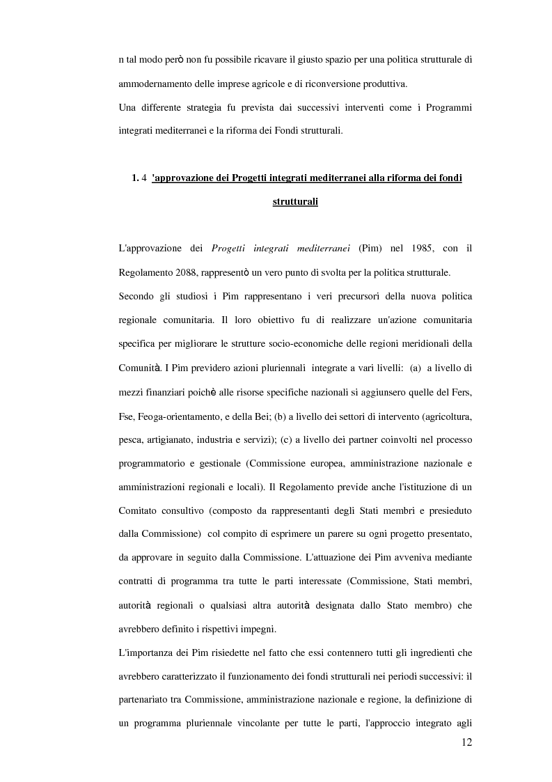 Anteprima della tesi: La trasformazione dei prodotti agricoli: Interventi del P.O.R. Puglia 2000-2006, Pagina 12