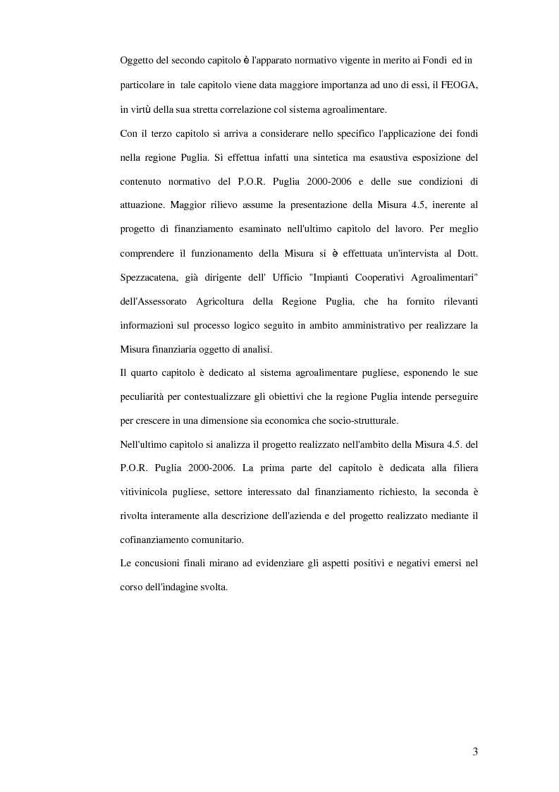 Anteprima della tesi: La trasformazione dei prodotti agricoli: Interventi del P.O.R. Puglia 2000-2006, Pagina 3
