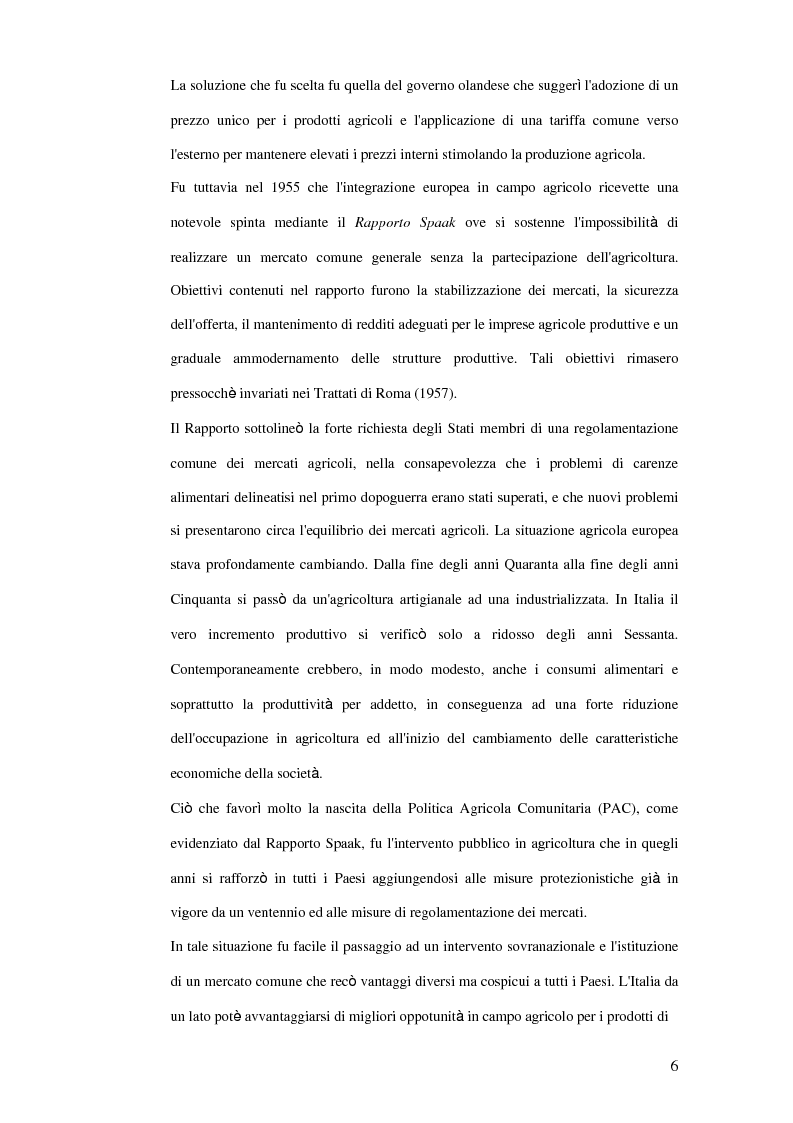 Anteprima della tesi: La trasformazione dei prodotti agricoli: Interventi del P.O.R. Puglia 2000-2006, Pagina 6