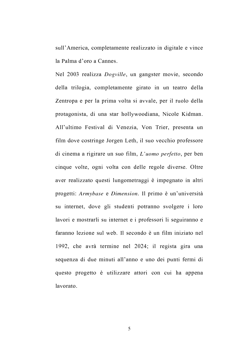 Anteprima della tesi: I germi della realtà: il cinema di Lars von Trier, Pagina 5