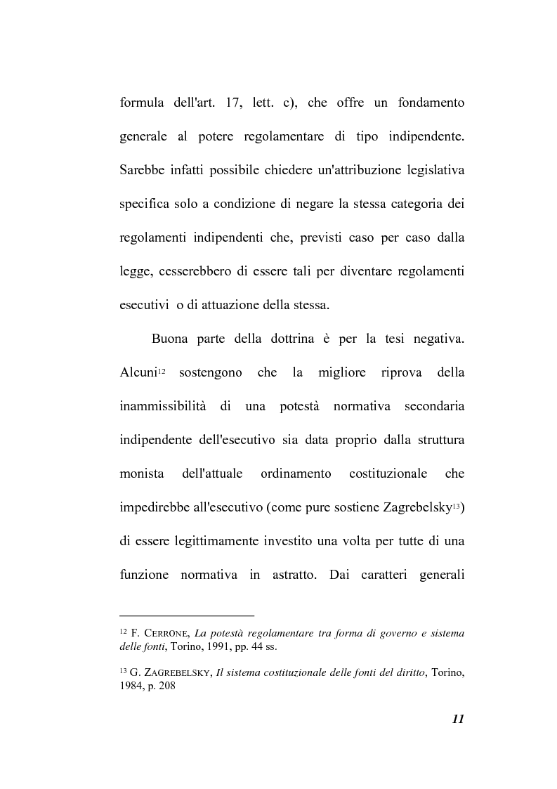 Anteprima della tesi: Il potere regolamentare delle autorità indipendenti, Pagina 11