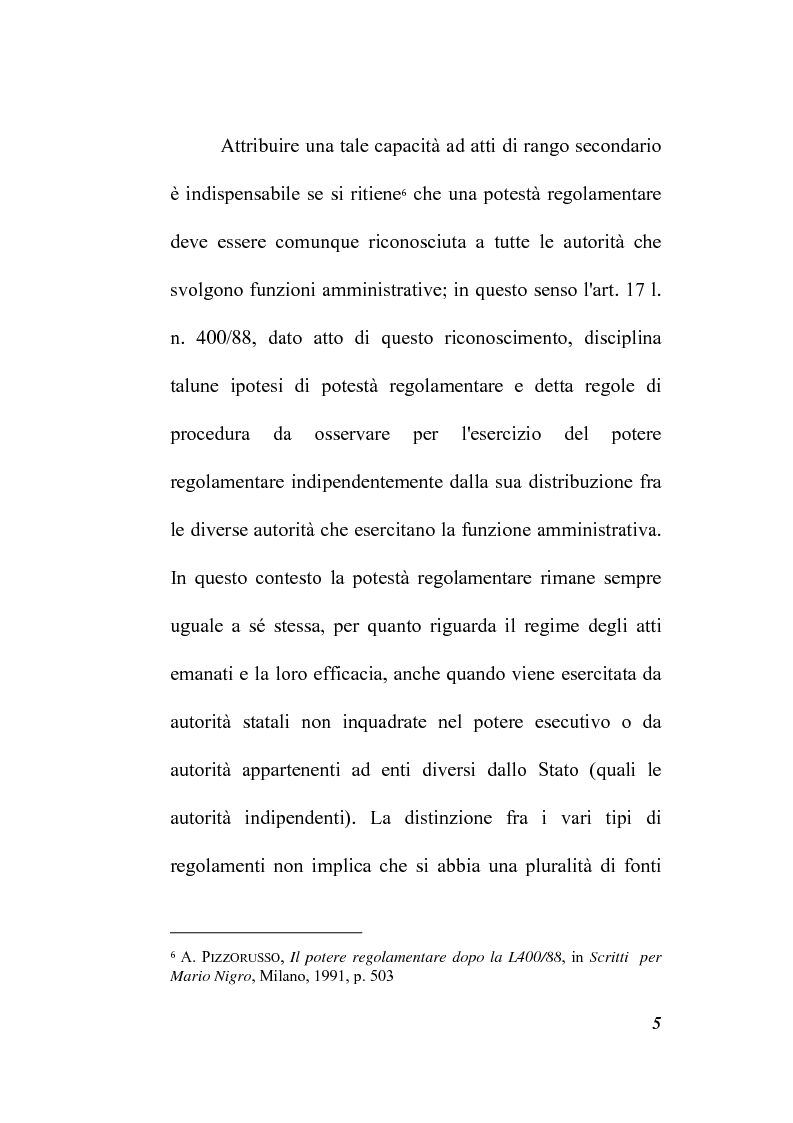 Anteprima della tesi: Il potere regolamentare delle autorità indipendenti, Pagina 5