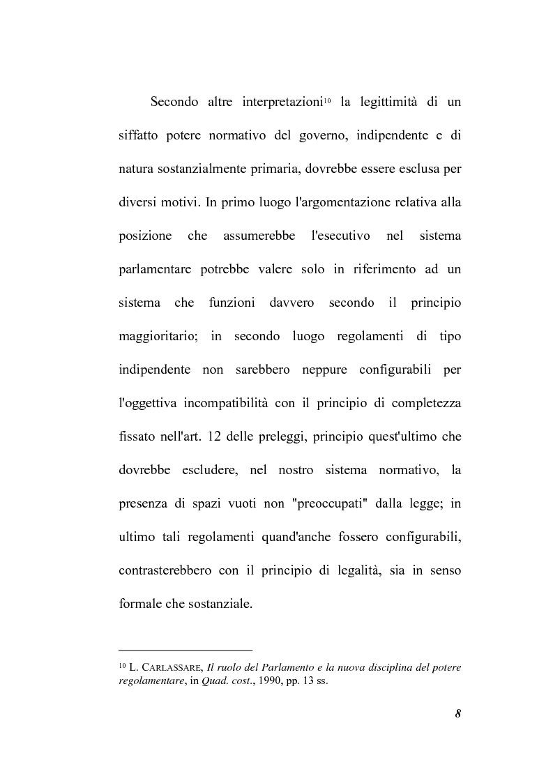 Anteprima della tesi: Il potere regolamentare delle autorità indipendenti, Pagina 8