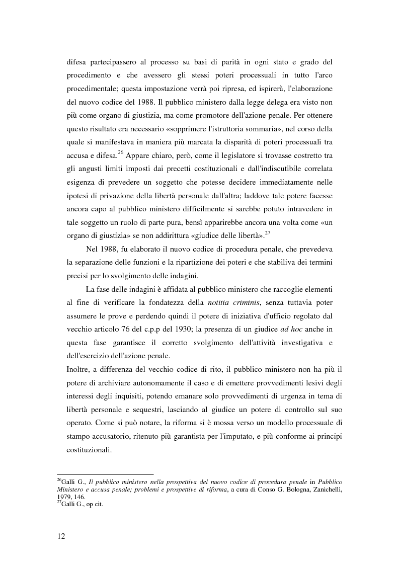 Anteprima della tesi: La posizione del pubblico ministero nell'ordinamento giuridico italiano. Profili costituzionali, Pagina 11