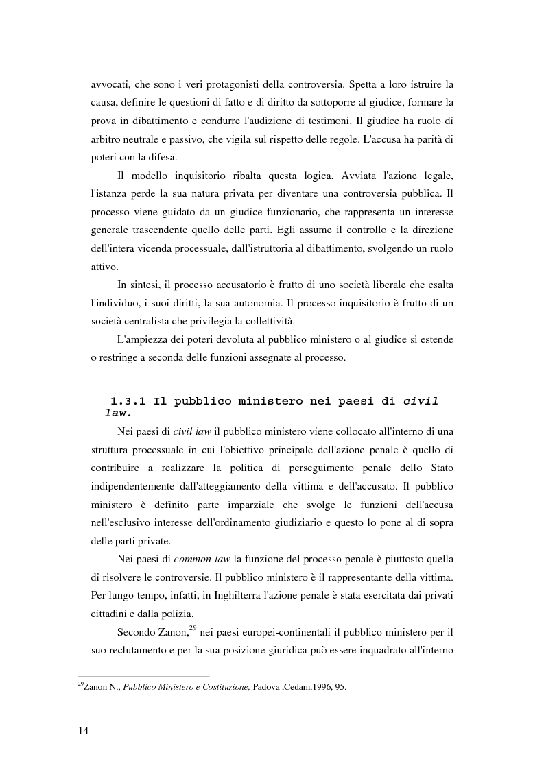 Anteprima della tesi: La posizione del pubblico ministero nell'ordinamento giuridico italiano. Profili costituzionali, Pagina 13