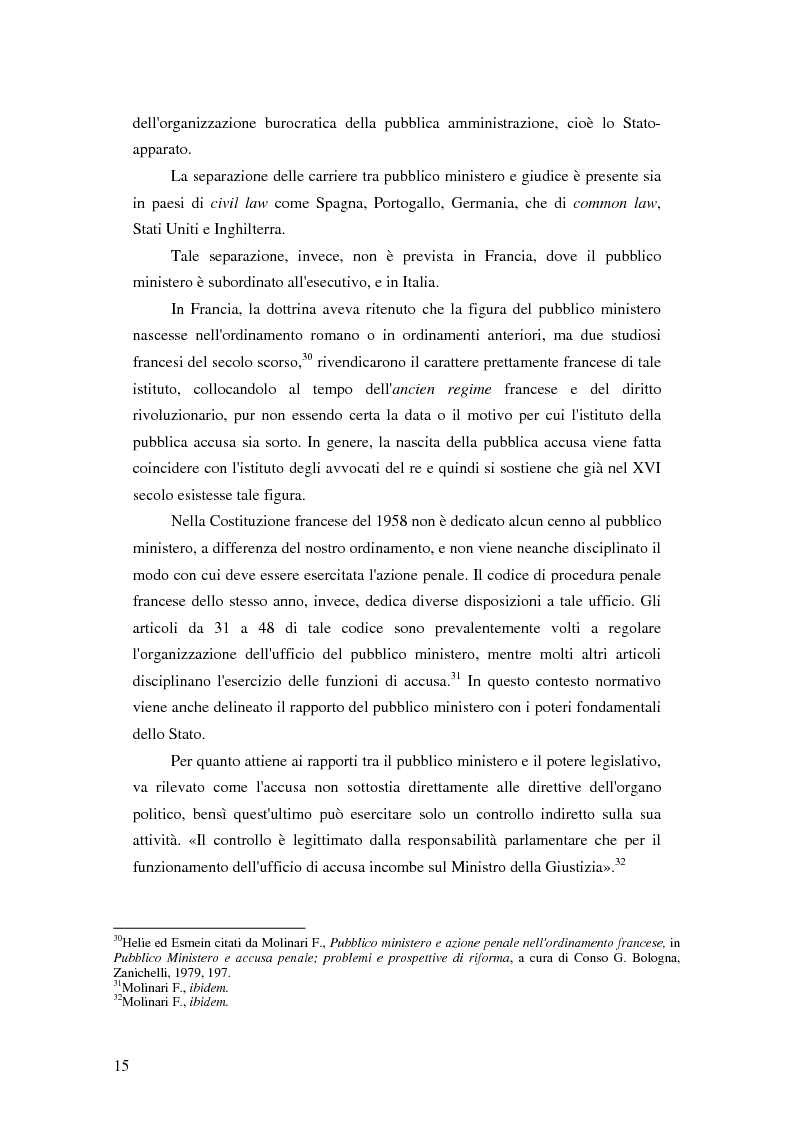 Anteprima della tesi: La posizione del pubblico ministero nell'ordinamento giuridico italiano. Profili costituzionali, Pagina 14