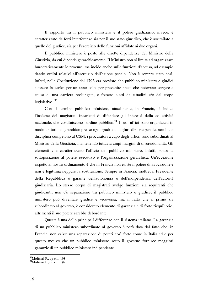 Anteprima della tesi: La posizione del pubblico ministero nell'ordinamento giuridico italiano. Profili costituzionali, Pagina 15
