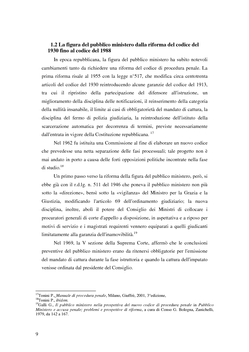 Anteprima della tesi: La posizione del pubblico ministero nell'ordinamento giuridico italiano. Profili costituzionali, Pagina 8