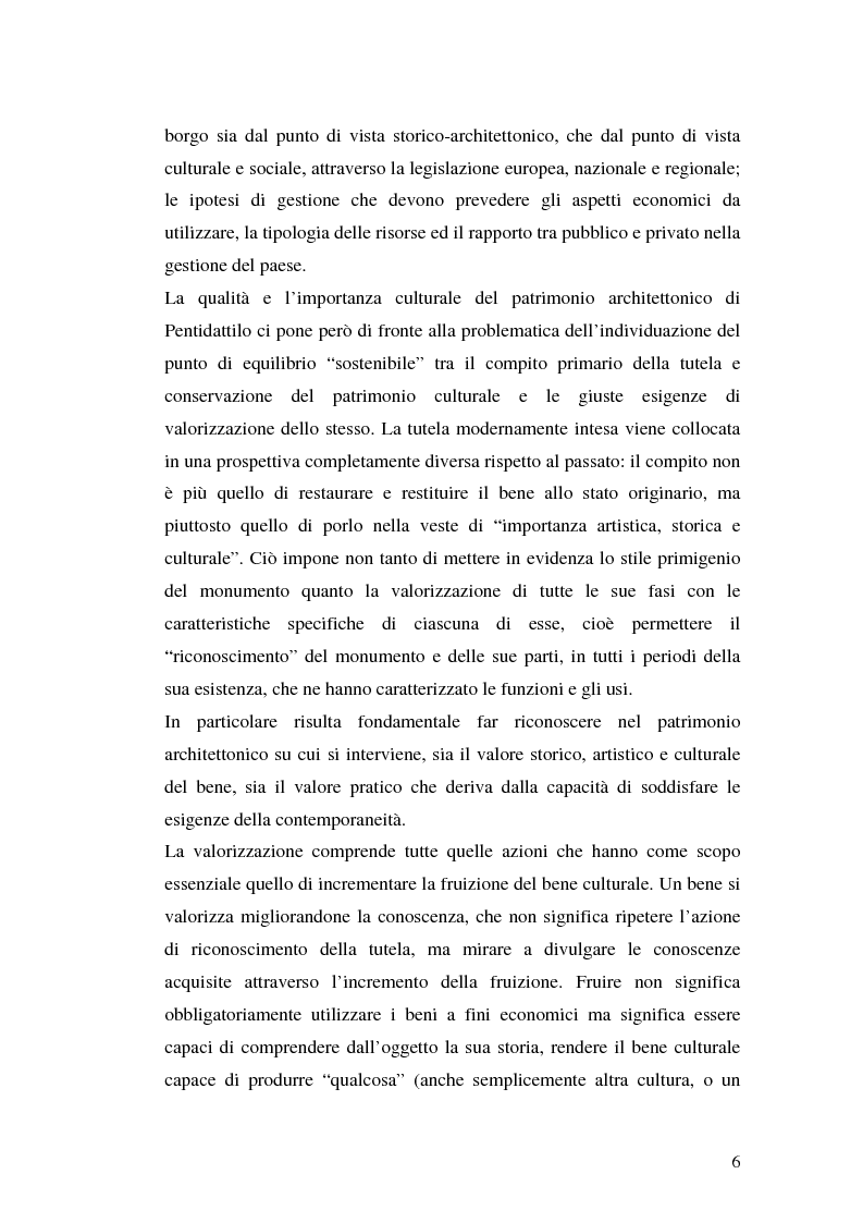 Anteprima della tesi: Progetto di valorizzazione di un centro storico: il caso Pentidattilo, Pagina 4