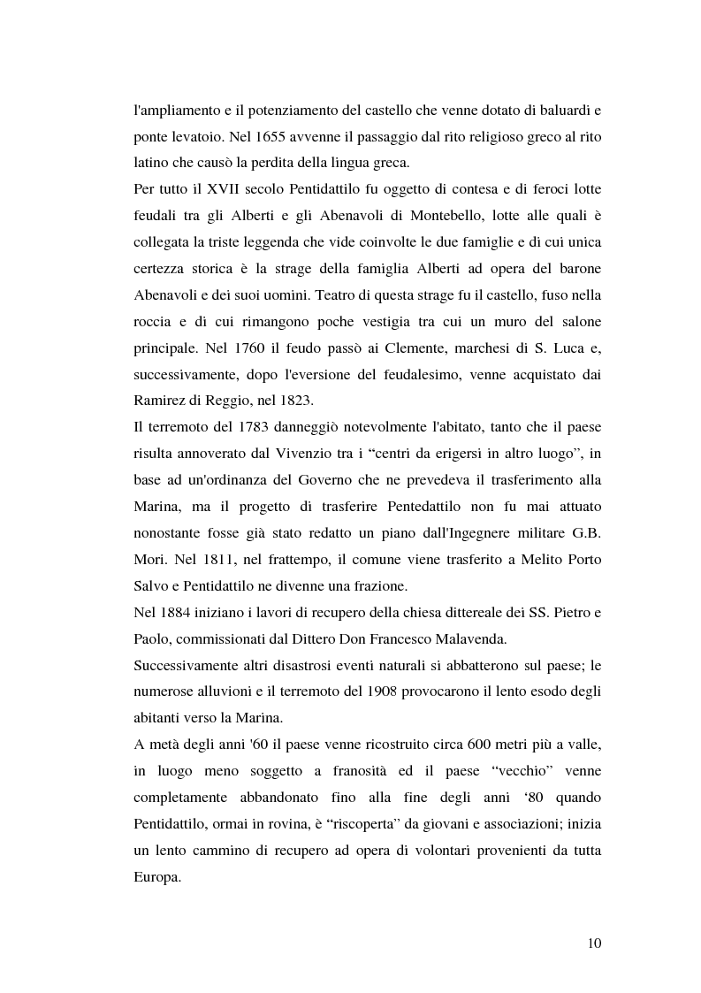 Anteprima della tesi: Progetto di valorizzazione di un centro storico: il caso Pentidattilo, Pagina 8