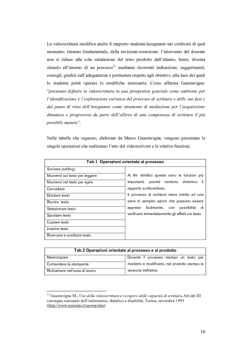 Anteprima della tesi: La videoscrittura: riflessione sulla lingua e produzione del testo., Pagina 12