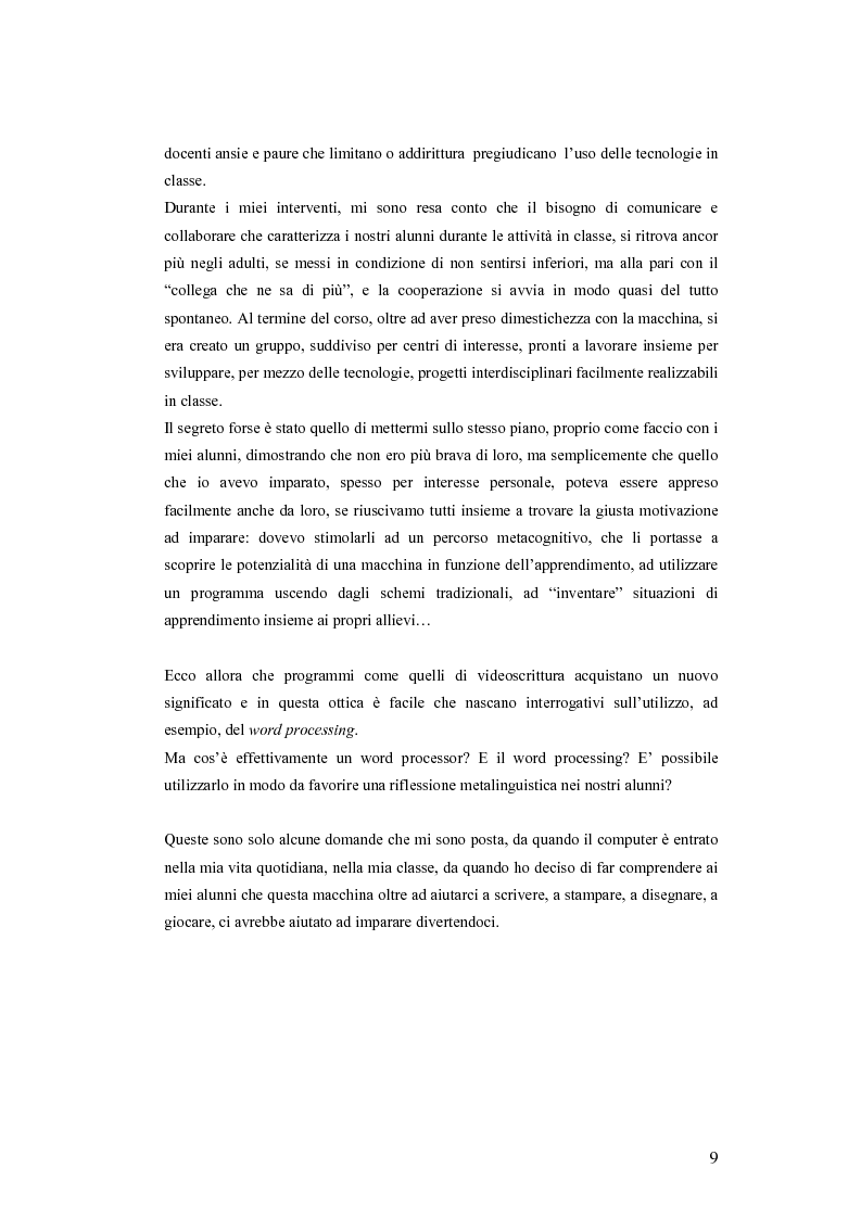 Anteprima della tesi: La videoscrittura: riflessione sulla lingua e produzione del testo., Pagina 5